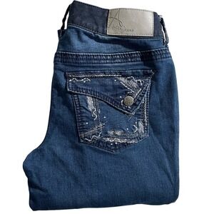 Ariya Distressed Skinny Cut Low Rise Stylish Trendy Women's Jeans Size 7/8